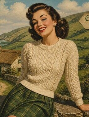 Abercrombie & Fitch Cream Pearl-Embellished Cable Knit Crewneck Sweater